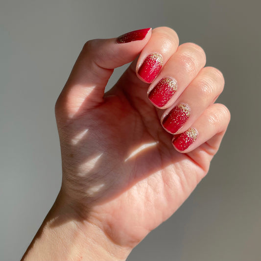 Red-Gold Ombré Shimmer