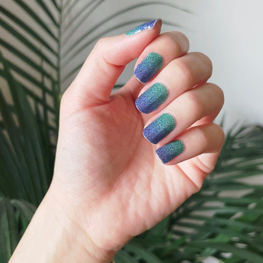 Green-Blue Ombré Shimmer